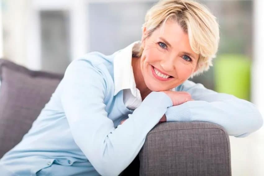 woman relaxing on the couch at home