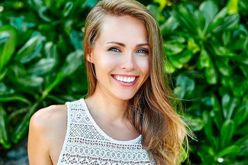 woman smile outdoors
