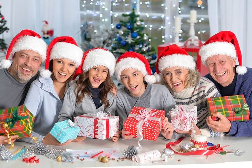 multi-generational family celebrating Christmas