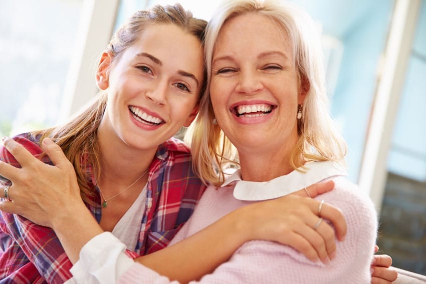 mother and daughter in hug